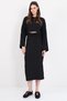 Black Asymmetrical Cut Blouse and Skirt Set with Stitching Detail Alc-X14808 - 3