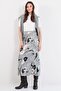 Gray Floral Patterned Zippered Satin Midi Skirt Alc-X14782 - 5
