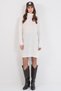 Women's Ecru Turtleneck Thessaloniki Knitted Side Slit Knitwear Long Sweater Alc-X14834 - 4