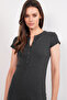 Anthracite Crew Neck Ribbed Short Sleeve Jumpsuit Romper Pjm-X13914 - 4