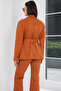 Cinnamon Double Pocket Belted Waist Suede Jacket Alc-X14798 - 7