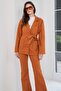 Cinnamon Double Pocket Belted Waist Suede Jacket Alc-X14798 - 5