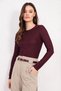 Burgundy Crew Neck Button Detailed Blouse Alc-X14801 - 5