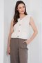 Ecru Double Pocket Gold Button Detailed Knitwear Vest Alc-X14833 - 7