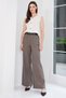 Women's Dark Beige Belt Detailed Double Pocket Winter Palazzo Pants Alc-X14815 - 4