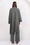 Women's Khaki Low Sleeve Long Kimono and Double Pocket Palazzo Pants Set Alc-X14837 - 7