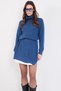 Women's Indigo Turtleneck Thessaloniki Knitted Side Y Slit Knitwear Long Sweater Alc-X14834 - 5