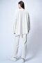 Women's Ecru Crew Neck Asymmetrical Cut Oversized Sweatshirt and Pants Set Alc-X13270 - 8