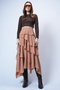 Caramel Layered Flounce Maxi Length Woven Skirt Alc-X14749 - 3