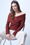 Women's Tile Madonna Collar Cross Detailed Knitted Blouse Alc-X14729 - 6