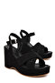 Black Suede Women's Wedge Heeled Shoes 15938 - 6