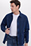 Men's relaxed fit comfortable double pocket denim navy blue jean jacket shirt - 2
