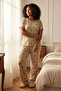 Mint Kalpli Slogan Lastik Detaylı Fitilli Örme Pijama Takımı TBBSS25AI00101