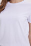 Women's Relax Fit Relaxed Cut Short Sleeve Crew Neck White T-Shirt Blouse - 4