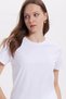 Women's Relax Fit Relaxed Cut Short Sleeve Crew Neck White T-Shirt Blouse