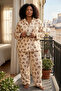 Ekru Ayıcıklı Wellsoft Kışlık Örme Pijama Takımı TBBAW26AI00006