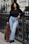 Mavi Yüksek Bel Geniş Paça/ Wide Leg Comfort/Orta Esnek Büyük Beden Jeans TBBAW26CJ00059 - 3