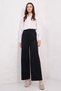 Navy Blue Wide Leg High Waist Pleated Palazzo Trousers Alc-X14713 - 3