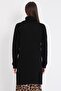 Black Turtleneck Thessaloniki Knitted Sweater with Side Slits Long Sweater Alc-X14834 - 6