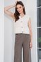 Ecru Double Pocket Gold Button Detailed Knitwear Vest Alc-X14833 - 6