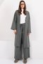 Women's Khaki Low Sleeve Long Kimono and Double Pocket Palazzo Pants Set Alc-X14837 - 3