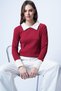 Burgundy Shirt Collar Color Block Camisole Blouse Alc-X13511 - 6