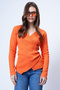 Orange Double-Breasted Cut Drape Detailed Blouse Alc-X14707 - 5
