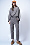 Women's Mink Crew Neck Asymmetrical Cut Oversized Sweatshirt and Pants Set Alc-X13270 - 5