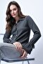 Women's Anthracite Shirt Collar Buttoned Sleeves Knitted Blouse Alc-X14728 - 5