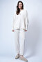 Women's Ecru Hooded Snap Fasteners Oversized Sweatshirt and Pants Set Alc-X12476 - 4