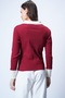 Burgundy Shirt Collar Color Block Camisole Blouse Alc-X13511 - 7