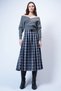 Navy Blue Belt Buckle Zippered Pleated Midi Skirt Alc-X14752 - 2