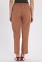 Women's Relax Fit Comfortable Cut High Waist Straight Leg Elastic Waist Beige Trousers - 7