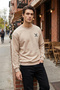 Beige Oversize/Wide Cut Long Sleeve Animal Embroidered Sweatshirt Tmnaw24Sw00164 - 2