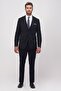 Men's Navy Blue Wool Slim Fit Slim Fit Water and Stain-Proof Nano Suit