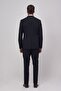 Men's Navy Blue Wool Slim Fit Slim Fit Water and Stain-Proof Nano Suit - 5