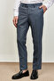 Men's Dark Navy Blue Slim Fit Slim Fit Mono Collar Plaid Patterned Vest Suit - 6
