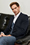 Men's Dark Navy Blue Slim Fit Slim Fit Mono Collar Plaid Patterned Vest Suit - 7