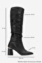 120 Black Skin Gusseted Women's Thick Heeled Boots - 3