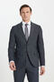 Men's Navy Blue-White Wool Slim Fit Slim Fit Swallow Collar Print Cover Pocket Suit