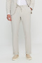 Men's Beige Slim Fit Slim Fit Mono Collar Striped Seersucker Patterned Flexible Suit with Pocket Pockets - 6