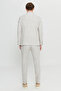 Men's Beige 100% Linen Slim Fit Slim Fit Swallow Collar Bag Pocket Double-Breasted Suit - 8
