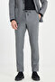 Men's Gray Wool Slim Fit Slim Fit Mono Collar Waist Tie Bag Pocket Suit - 7