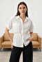 Ecru Front Tie Detail Pocket Short Sleeve Woven Shirt Twoss25Go00017