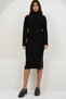 Women's Black Turtleneck Knitwear Sweater and Skirt Set Alc-X14857