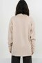 Women's Beige Half Turtleneck Oversized Wool Blended Knitwear Sweater Alc-X14847 - 4