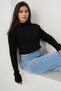 Women's Black Mock Neck Knitwear Sweater Alc-X14858 - 2