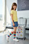 تي شيرت أصفر محبوك مسطح TKDSS25TS00048