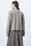Women's Dark Beige V-Neck Brooch Detailed Ottoban Cardigan Alc-X14717 - 6