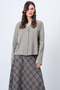 Women's Dark Beige V-Neck Brooch Detailed Ottoban Cardigan Alc-X14717 - 2